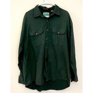 Rocky‎ Mountain High Chamois Cloth XL Green Button Down Long Sleeve Barn Grandpa
